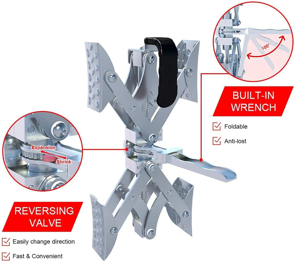 X-Shaped Wheel Chock Stabilizer with Integrated Wrench G572708