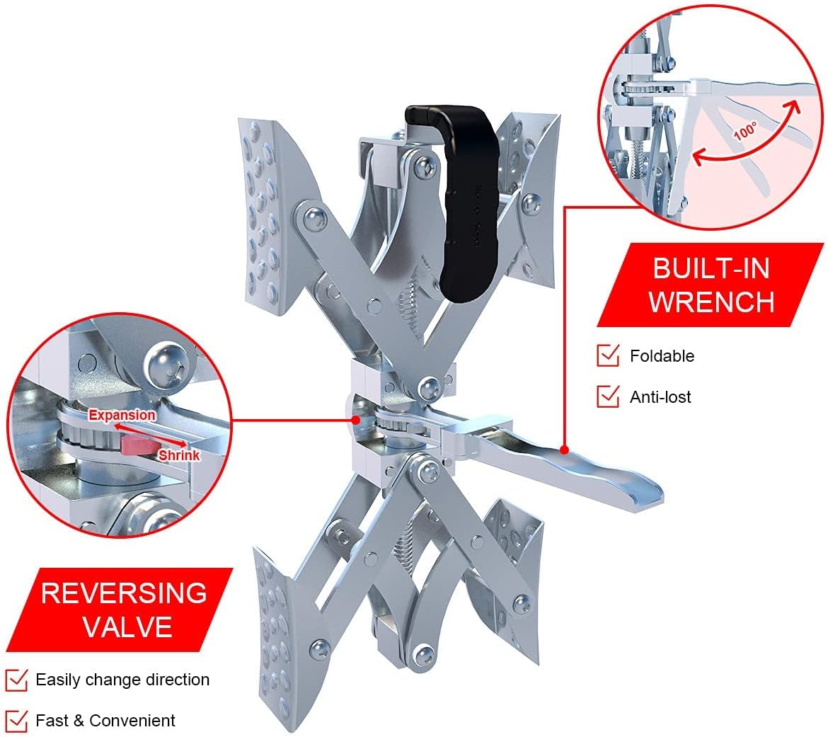 X-Shaped Wheel Chock Stabilizer with Integrated Wrench G572708