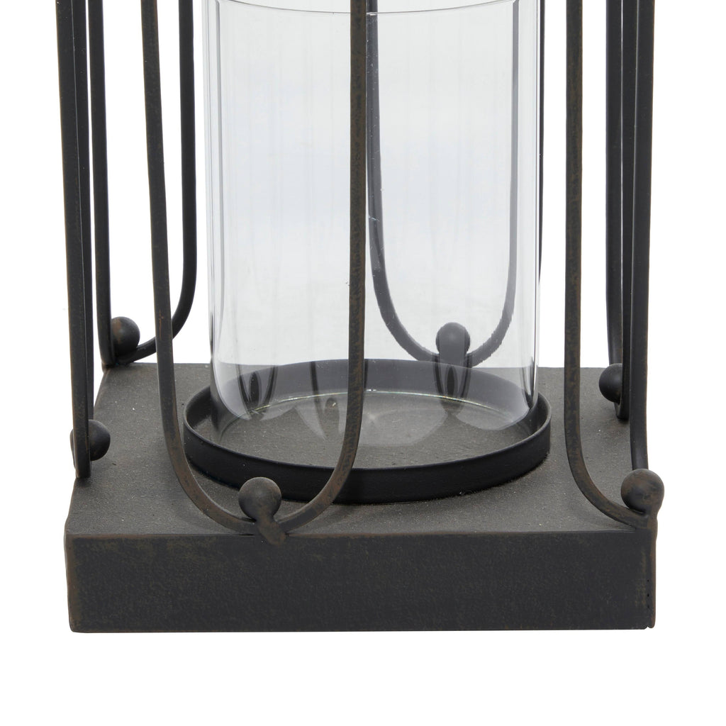 Metal Glass Candle Lantern Set of 2 V432957