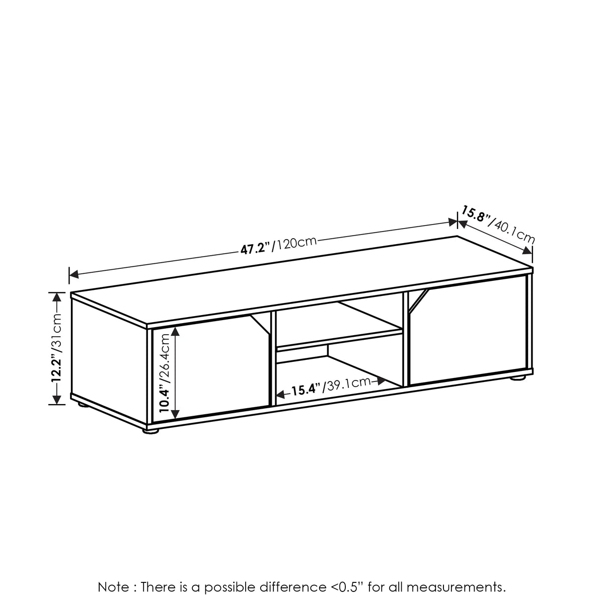 French Oak TV Stand up to 55 Inch G304006