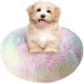 Round Plush Donut Pet Bed Warm Fur Cuddler Cushion K3895