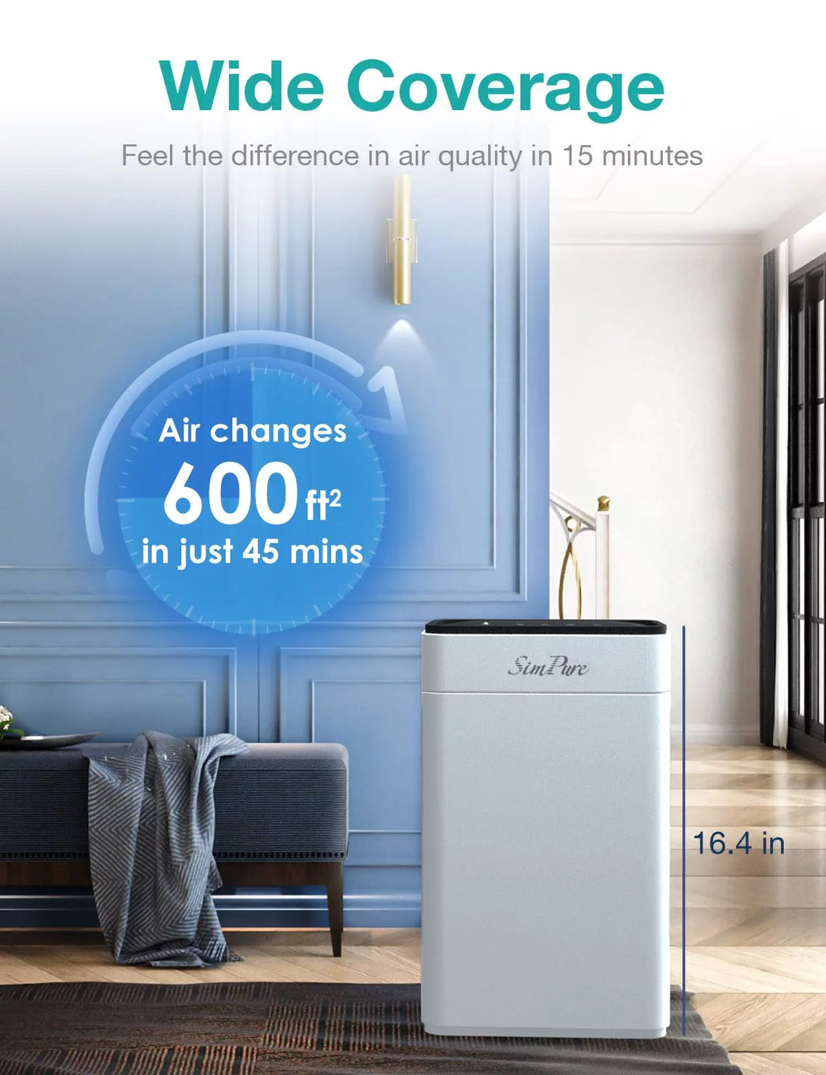 HEPA Air Purifier Air Filter Cleaner White O411