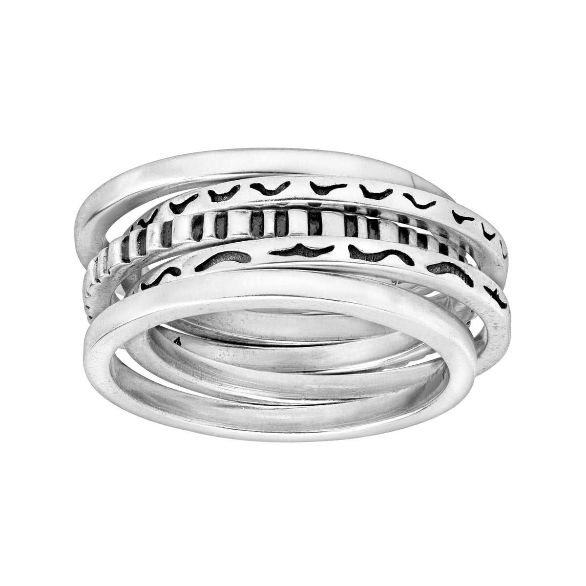 Set of Five Stacking Rings in Sterling Silver A171