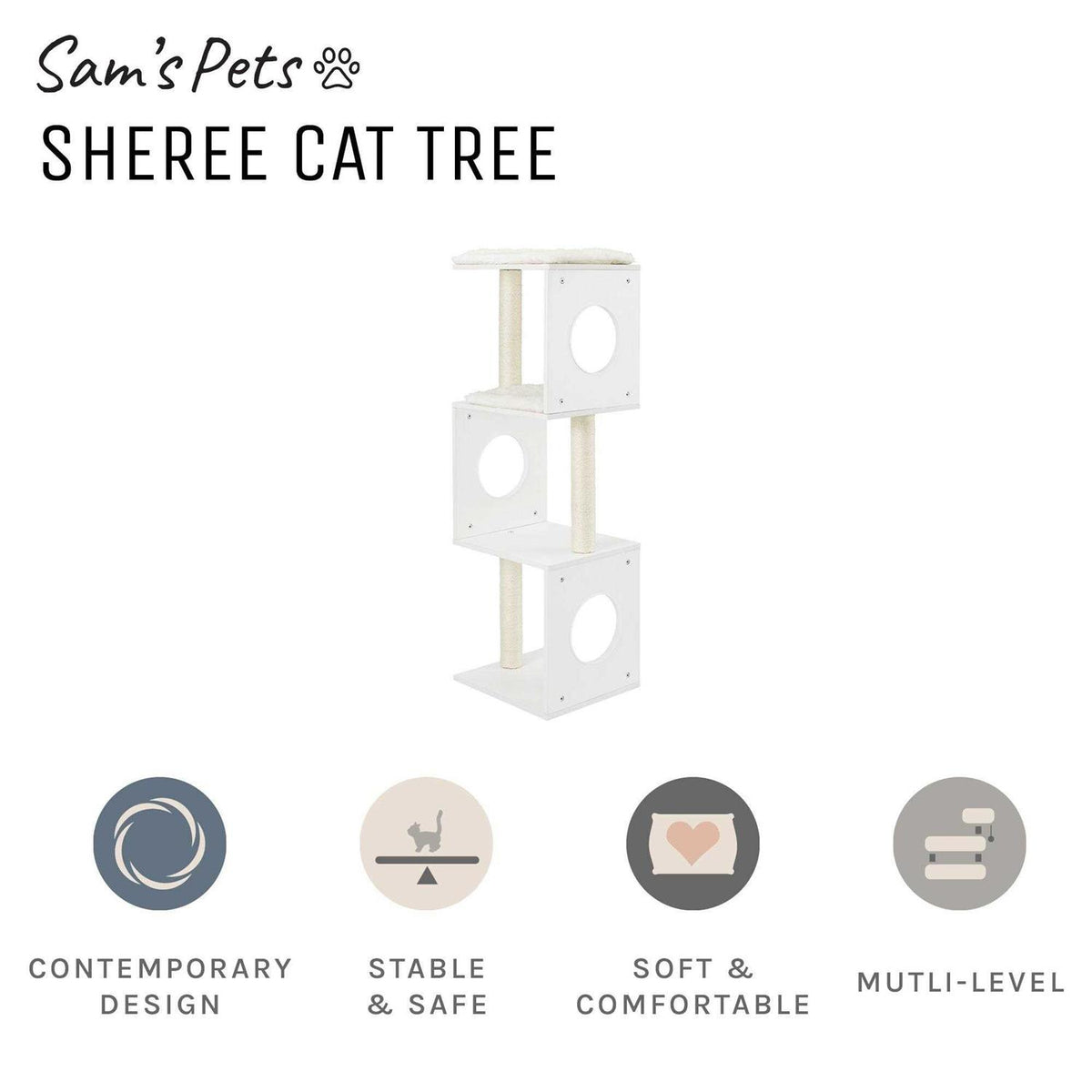 White Cat Tree U7208