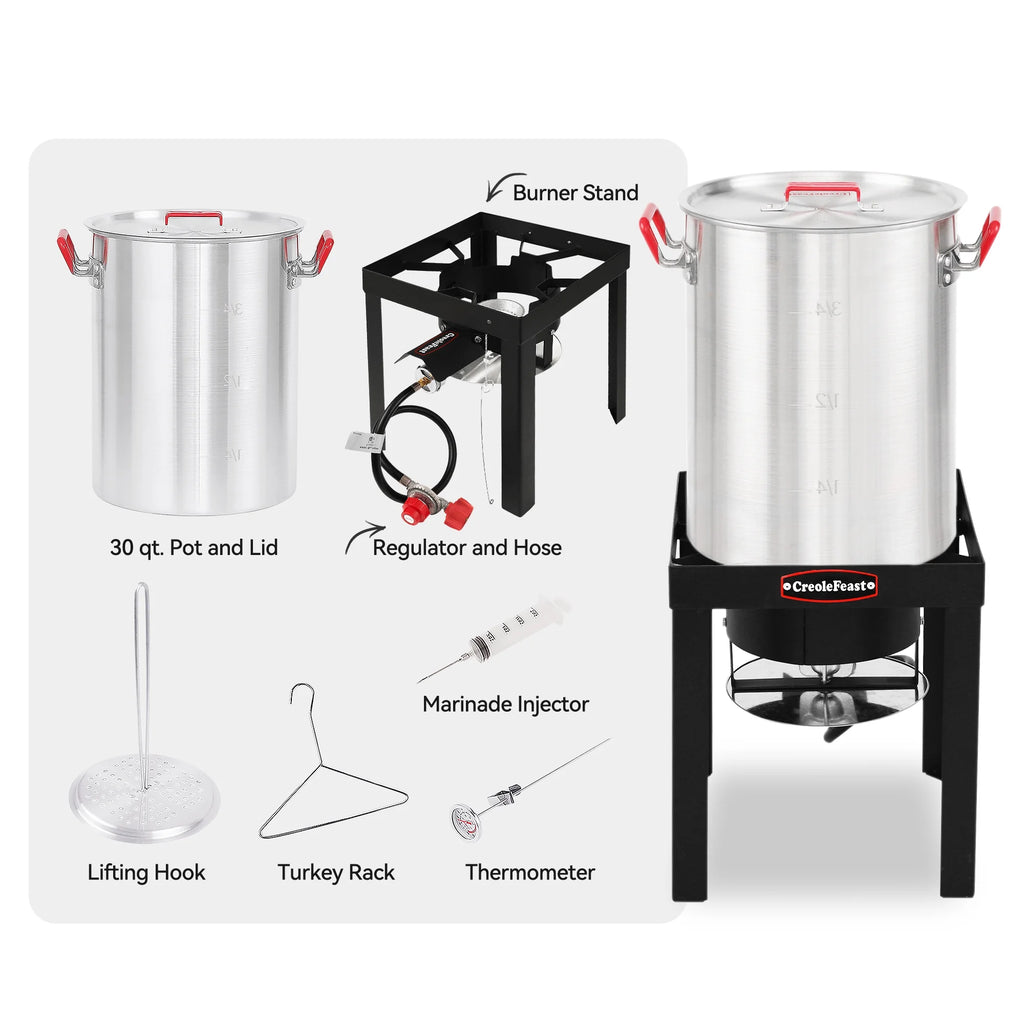 Premium Aluminum 30 Qt. Turkey Fryer Set B22713