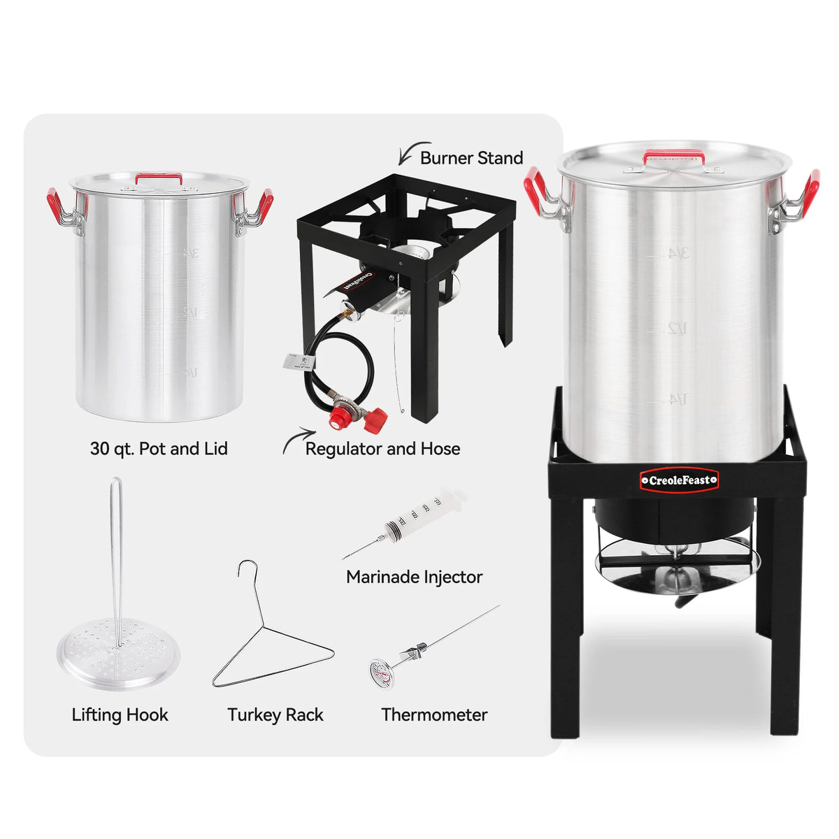 Premium Aluminum 30 Qt. Turkey Fryer Set B22713