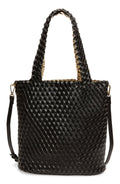 Black Woven Tote with Pouch Y20636