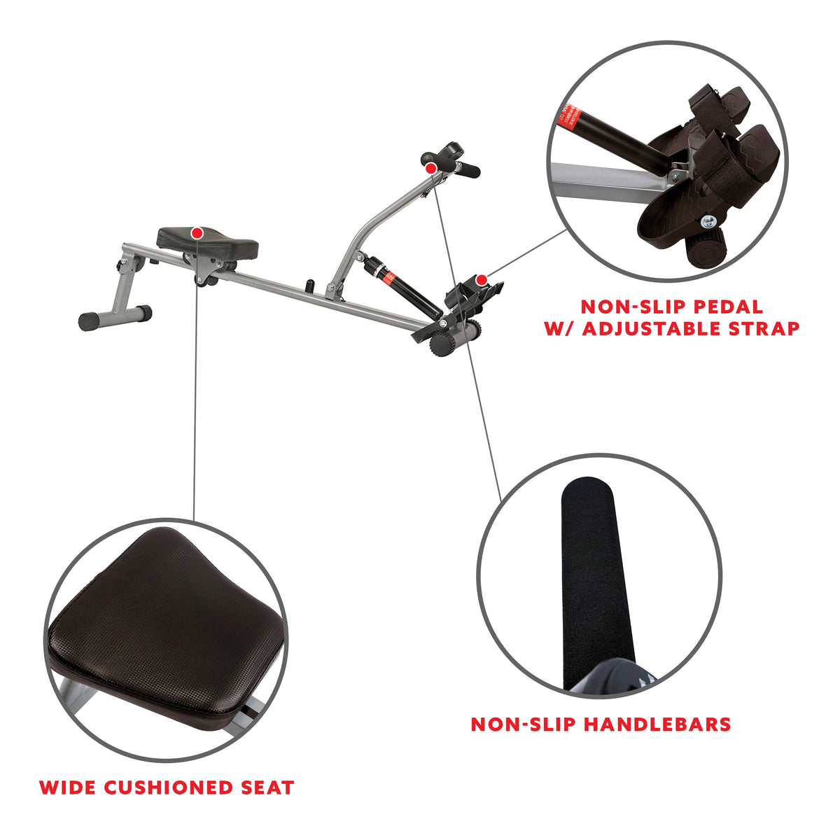 Rowing Machine Rower with Digital Monitor and Adjustable Resistance N7009