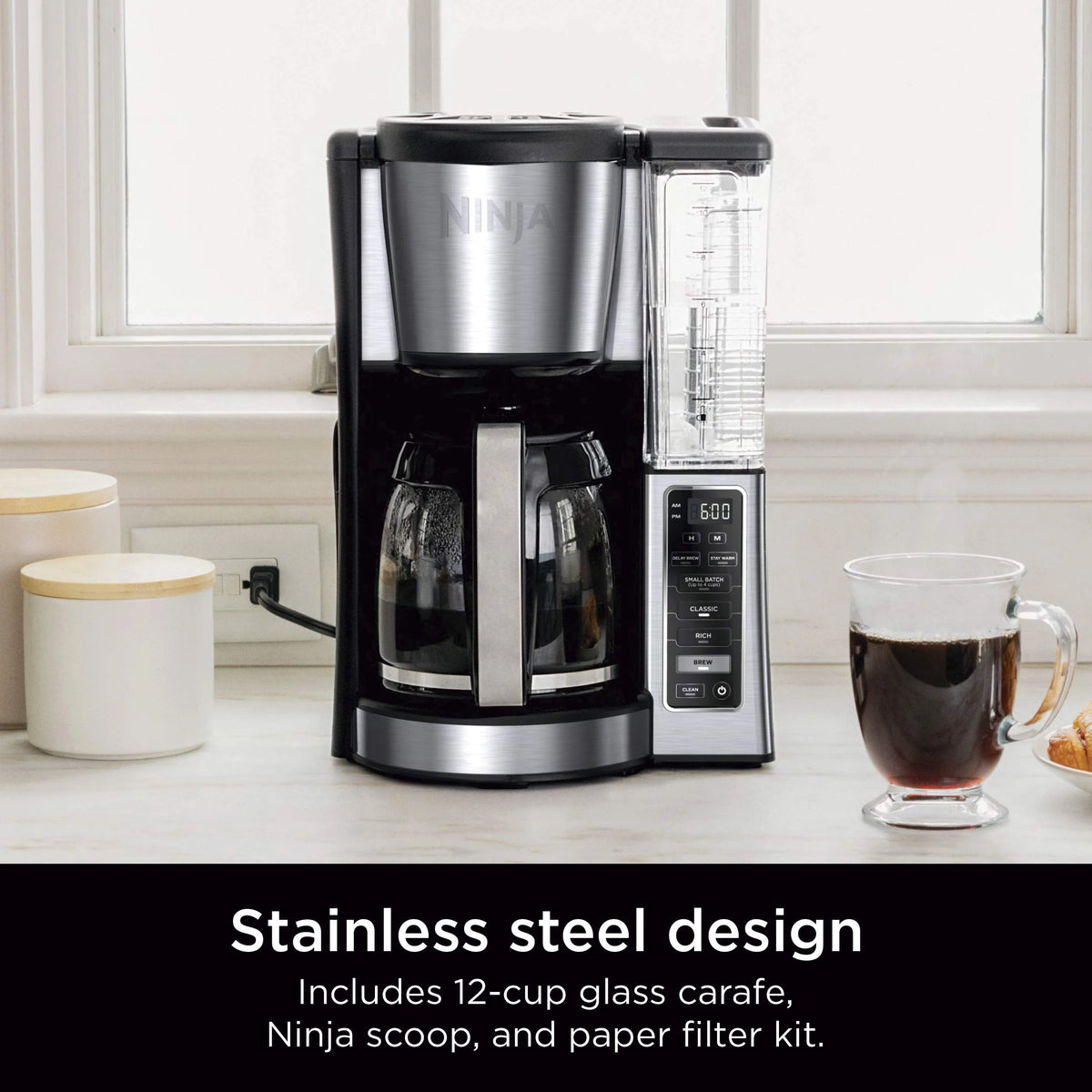 12-Cup Programmable Coffee Maker with Glass Carafe F1926
