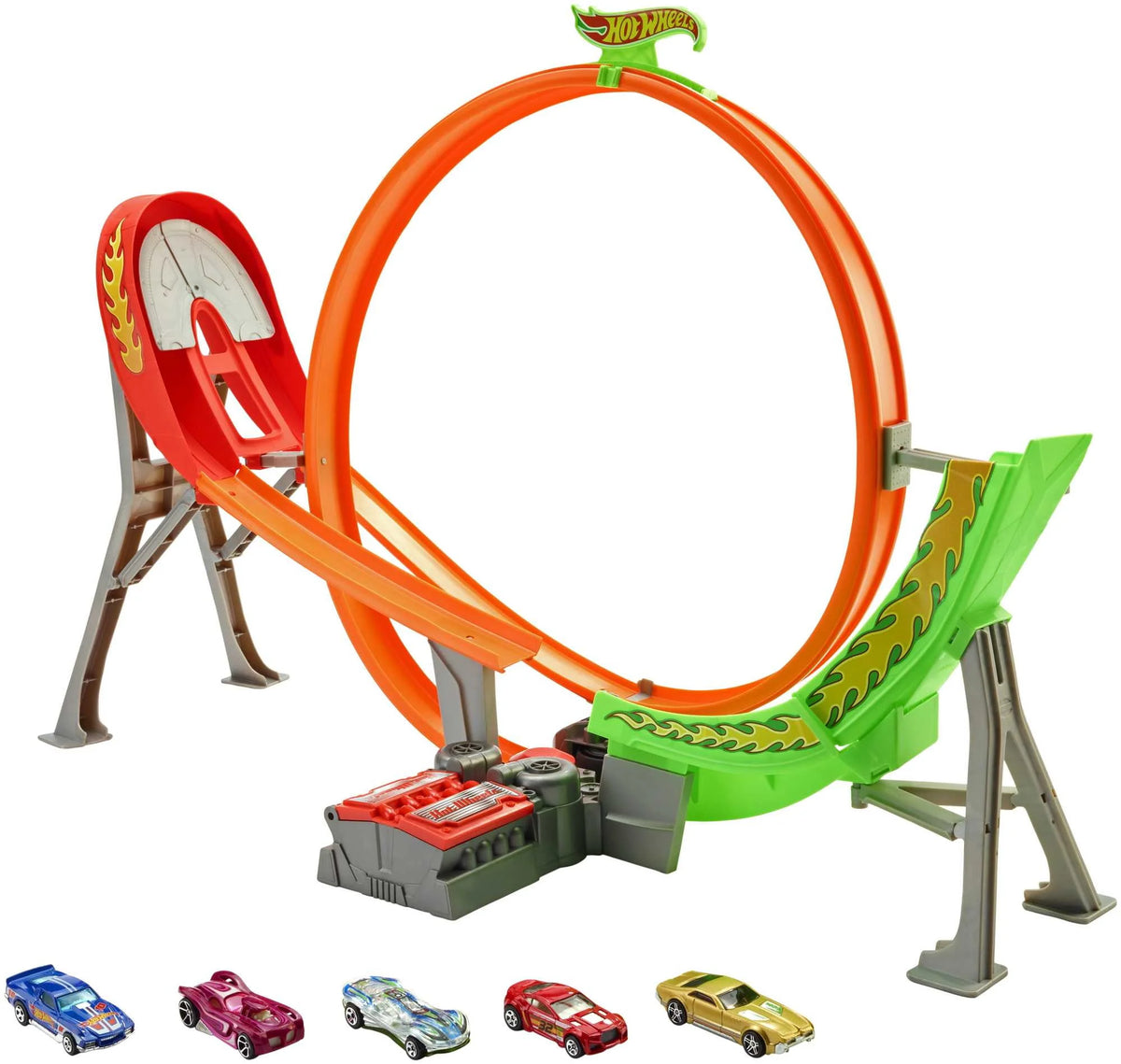Motorized Raceway Track Set with 5 Cars 1:64 Scale W306