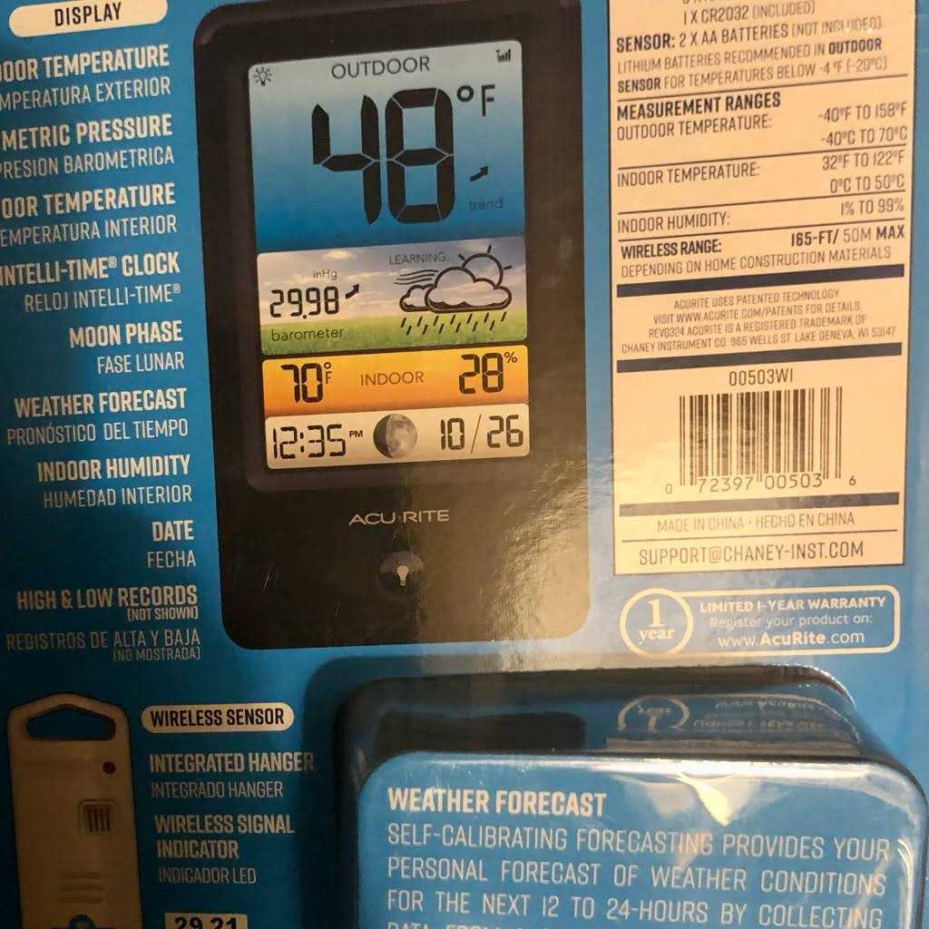 Wireless Color Forecaster with Temperature & Humidity O549