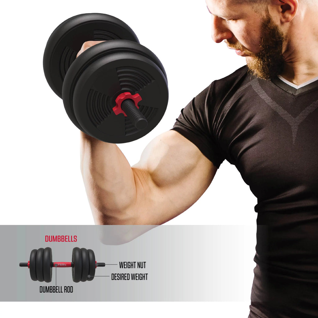 60 lbs. 4-in-1 Adjustable Dumbbell, Barbell, and Kettlebell Weight Set W3024