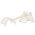 Foldable Wooden Climbing Triangle Arch with Ramp and Slide I117899