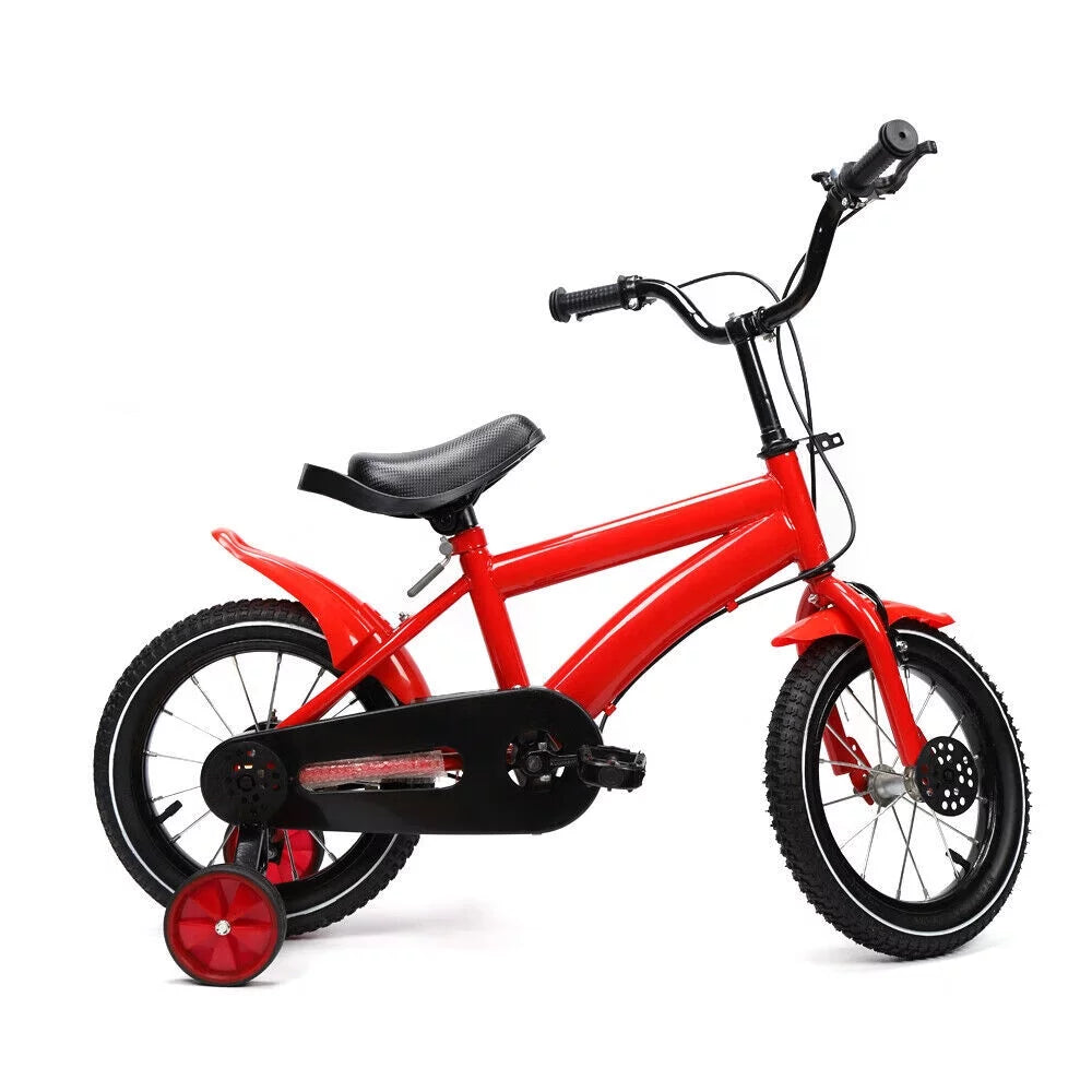 Yellow 14 Inch Kids Bike with Training Wheels Y500582