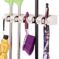 White Wall Mounted Mop & Broom Hanger R86981