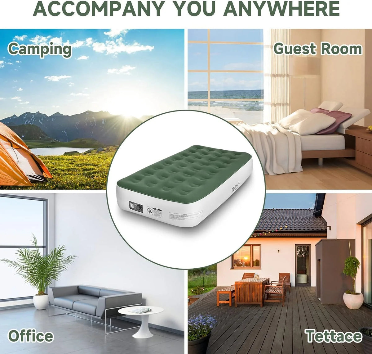 Twin Size Air Mattress with Built-in Pump B51748