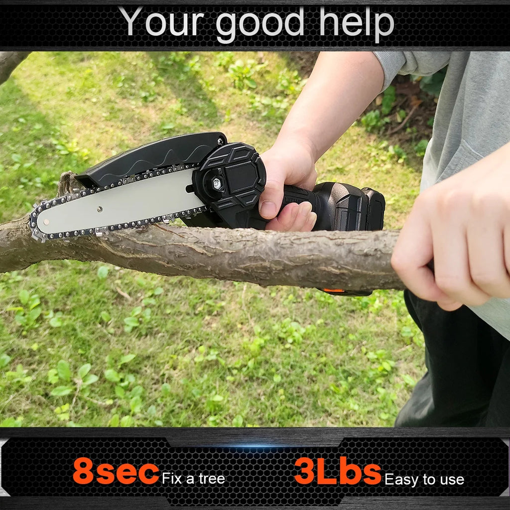 6 inch Cordless Mini Chainsaw with 2 Batteries S5868