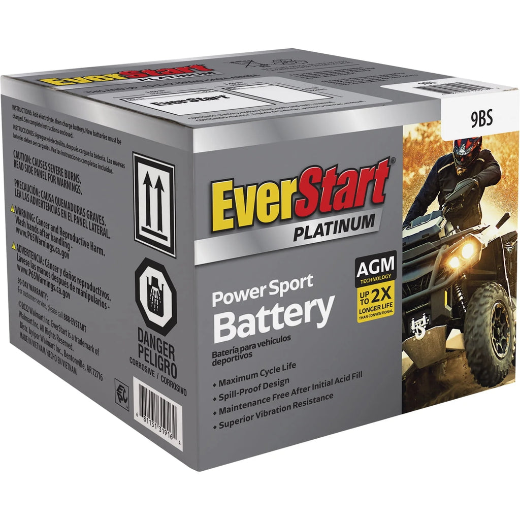 AGM Power Sport Battery Group Size 9BS 12 Volt 120 CCA C682