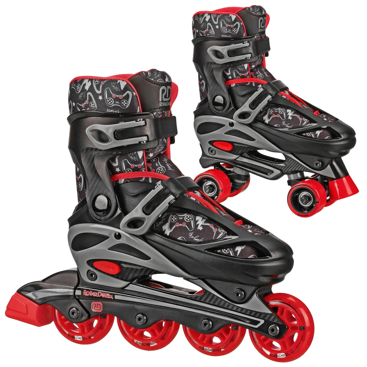 Boys 2-in-1 Roller/Inline Skates Black/Green K43490