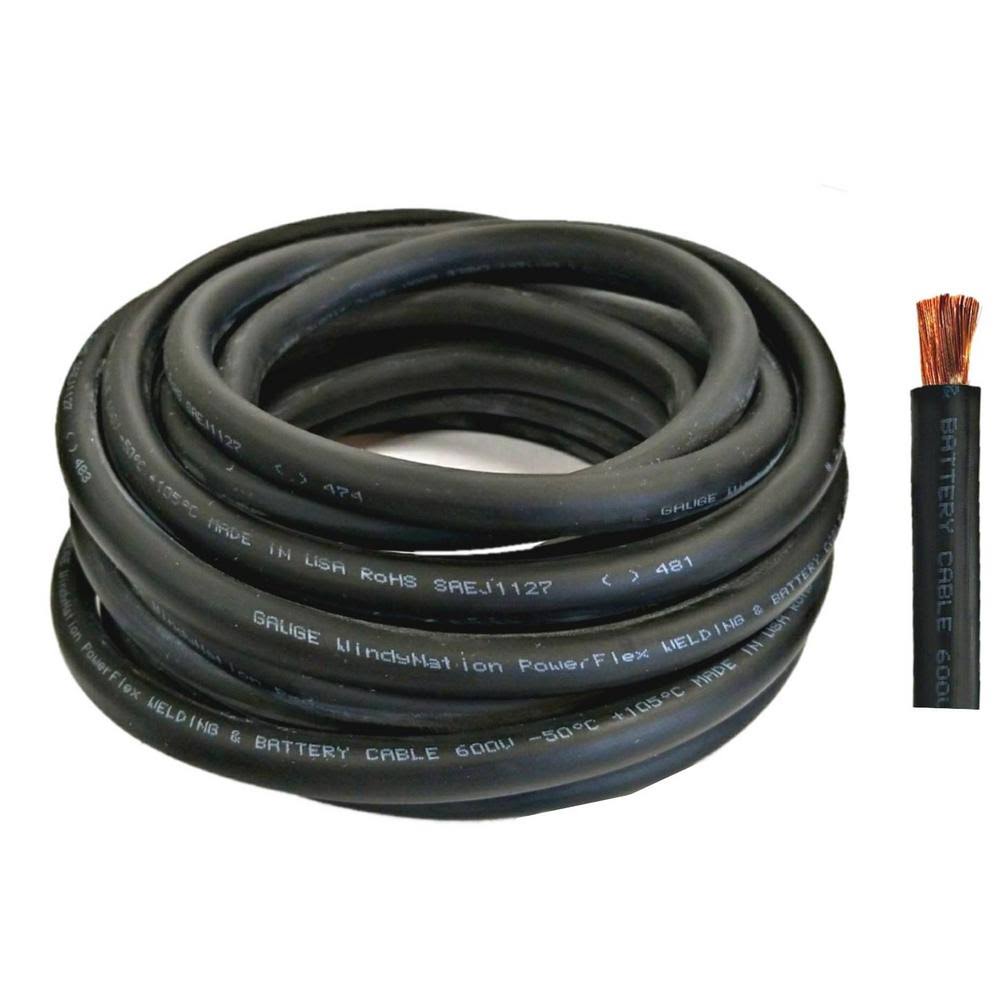 8 Gauge 50 Feet Black Copper Welding Cable Y74681
