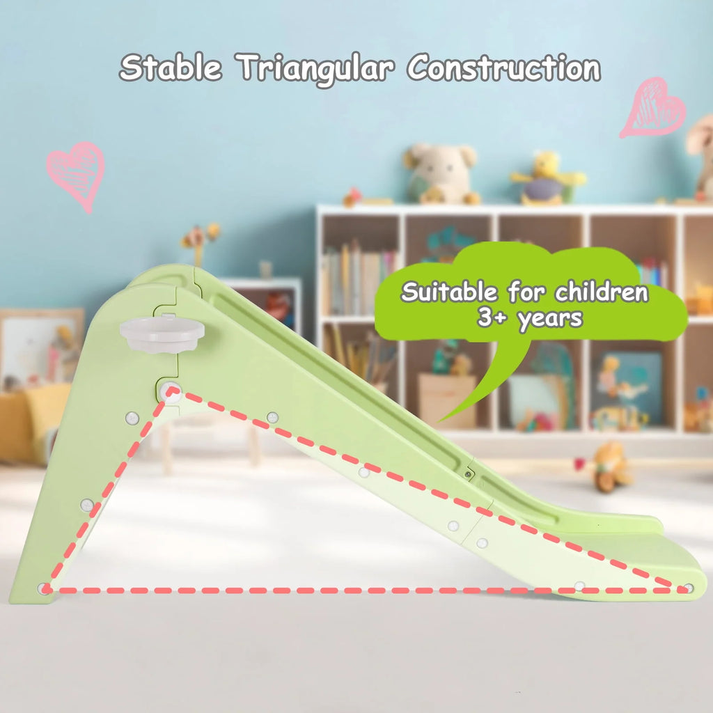 Kids Slide Playset with Basketball Hoop and Ball Y6685