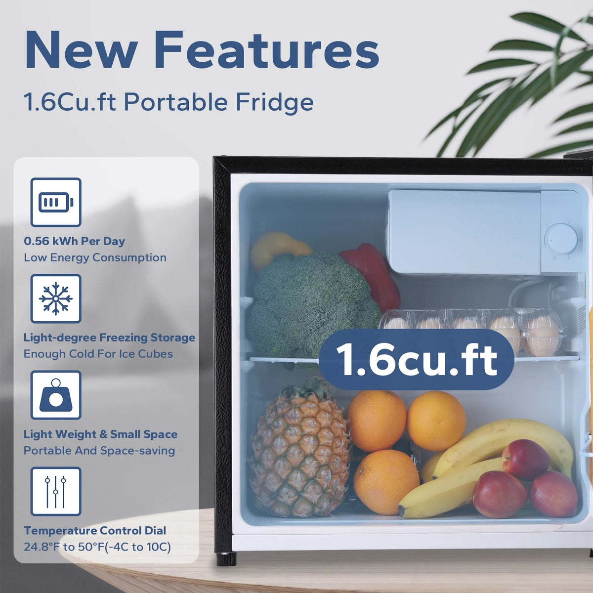 1.6 Cu.ft Silver Mini Fridge with Freezer X106374