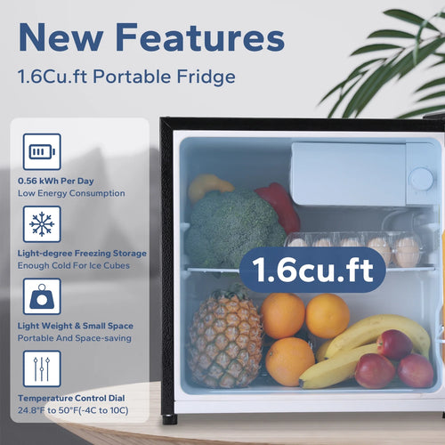 1.6 Cu.ft Silver Mini Fridge with Freezer X106374