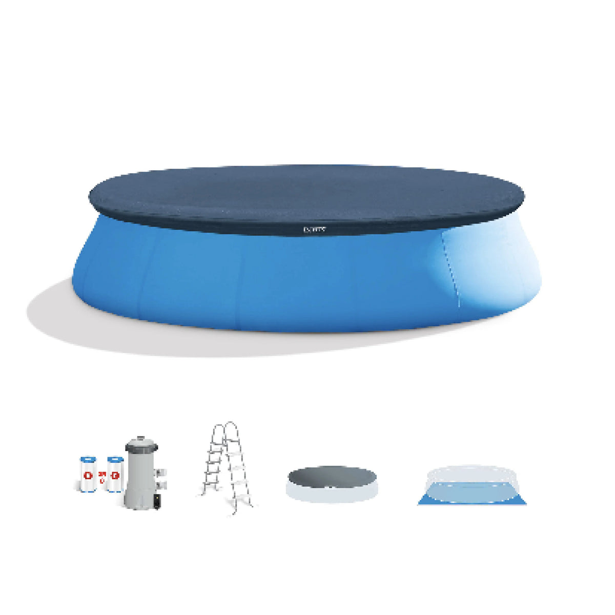 15' x 48 Inflatable Above Ground Swimming Pool with Ladder & Pump V92653