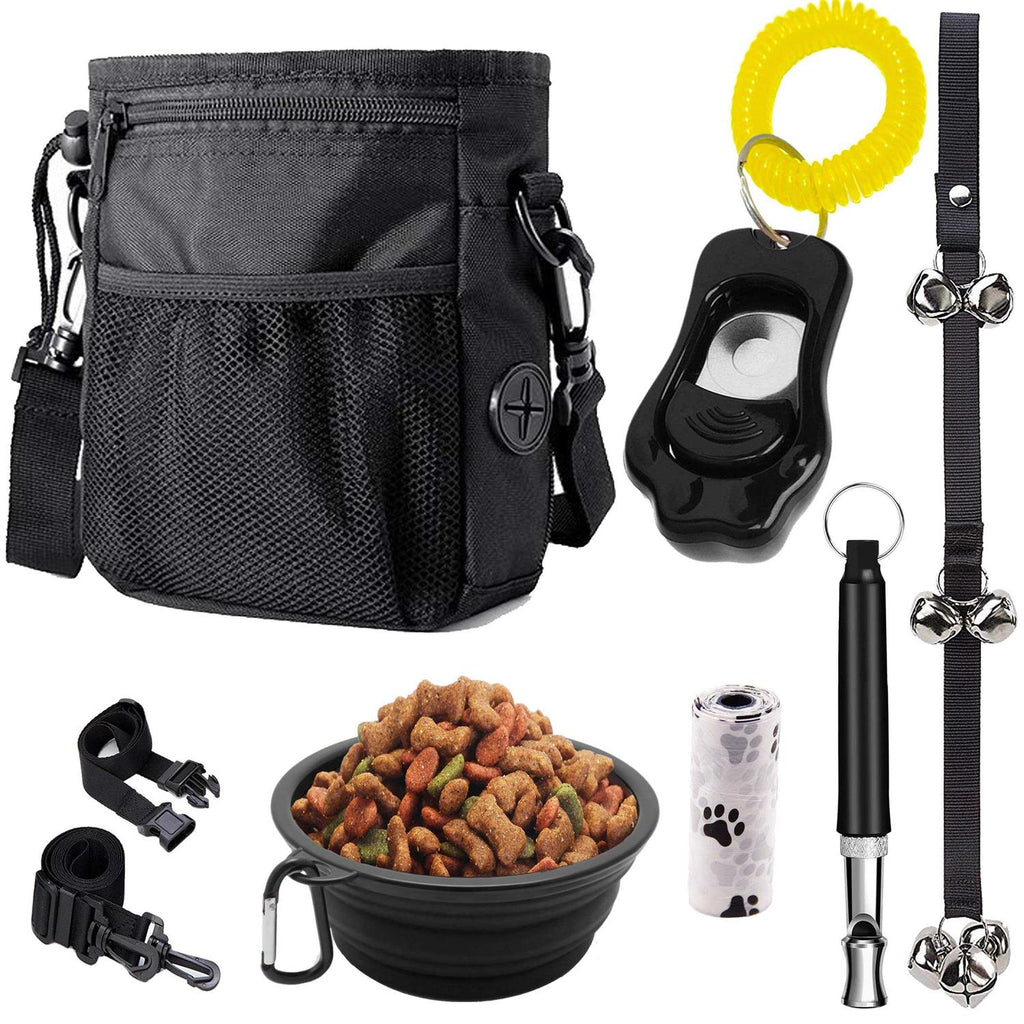 Dog Training Treat Pouch, Clicker, Doorbells, Collapsible Bowl P2663
