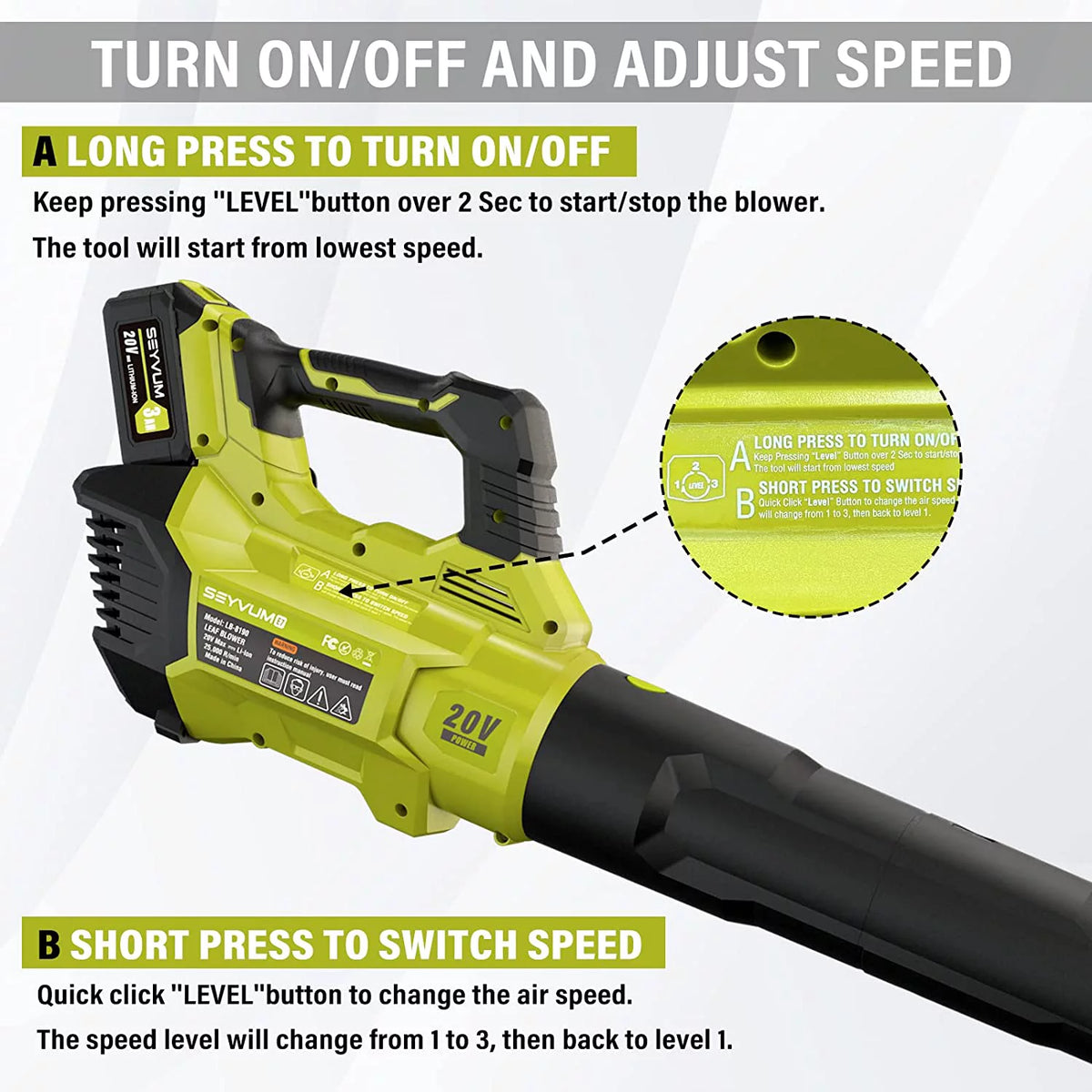 580CFM 20V Cordless Leaf Blower with 4.0Ah Battery & Charger S90360