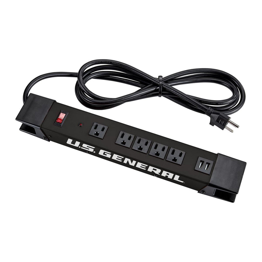 5-Outlet Magnetic Power Strip with 2 USB Ports U7288