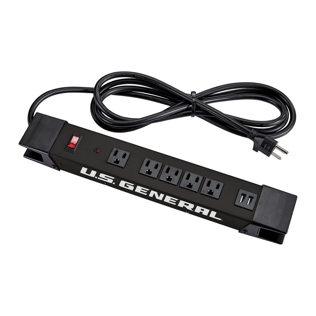 5-Outlet Magnetic Power Strip with 2 USB Ports U7288