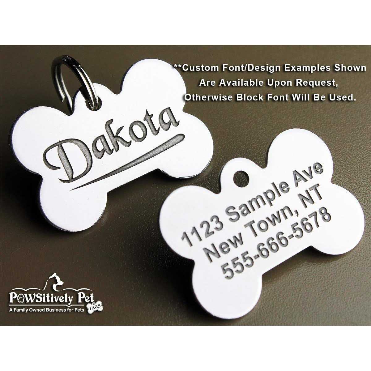 Stainless Steel Custom Deep Engraved Pet ID Tags R866411