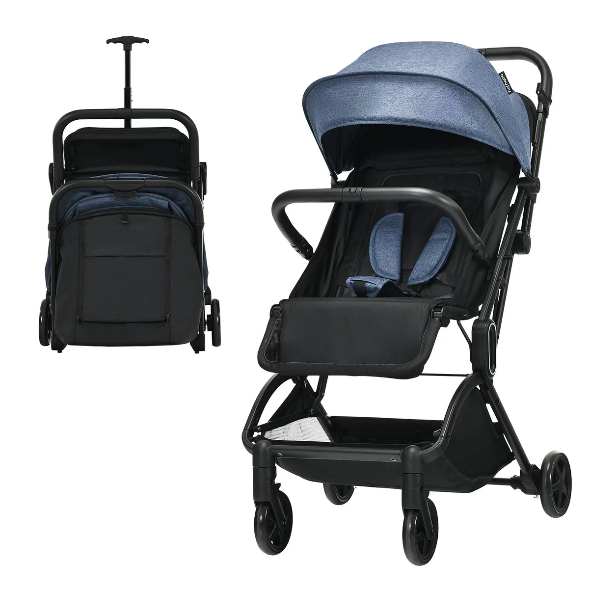 Lightweight Foldable Grey Baby Stroller V60957
