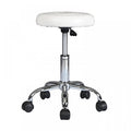 White Adjustable Hydraulic Rolling Swivel Stool C785641