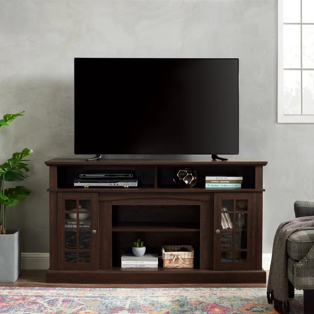 Espresso TV Stand with Storage and Cabinet U416798