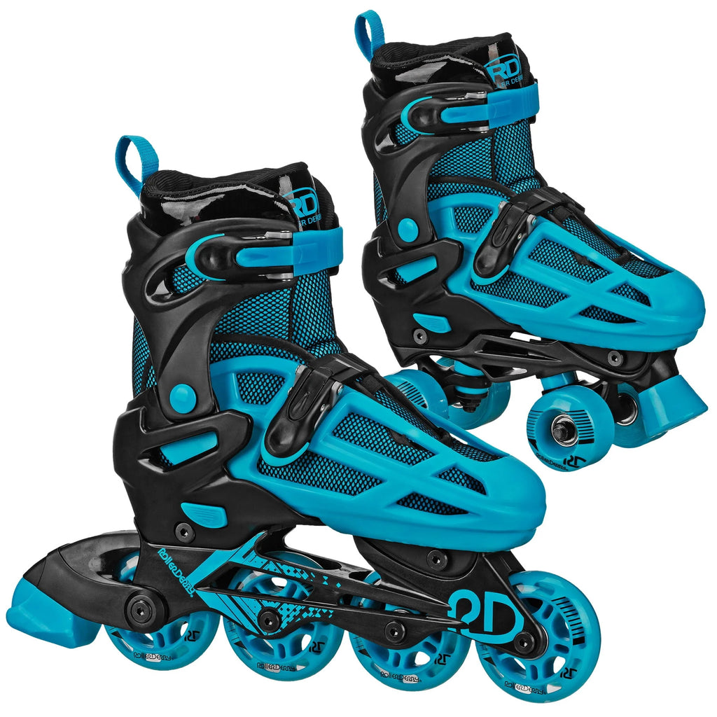 Boys 2-in-1 Roller/Inline Skates Black/Green K43490