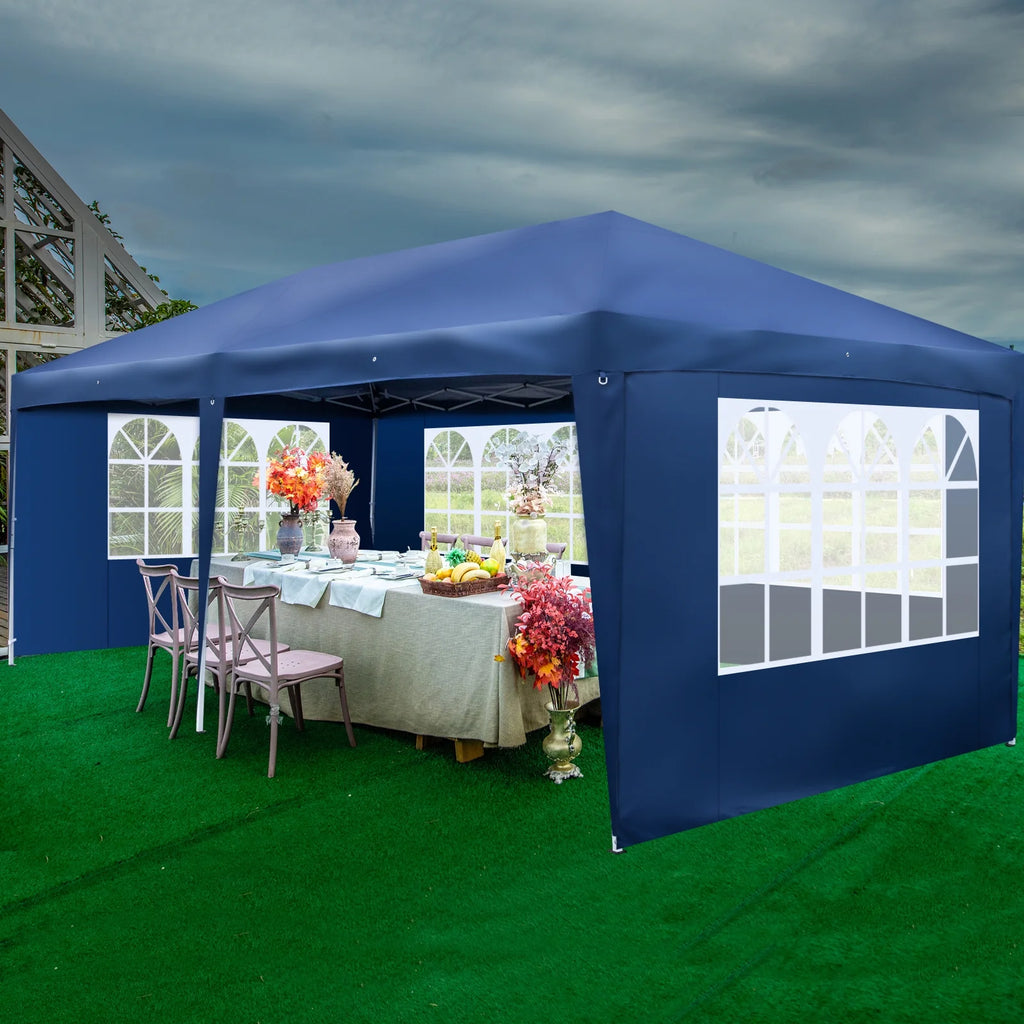 10 x 20-Feet White Pop Up Canopy Tent with 4 Removable Sidewalls V483