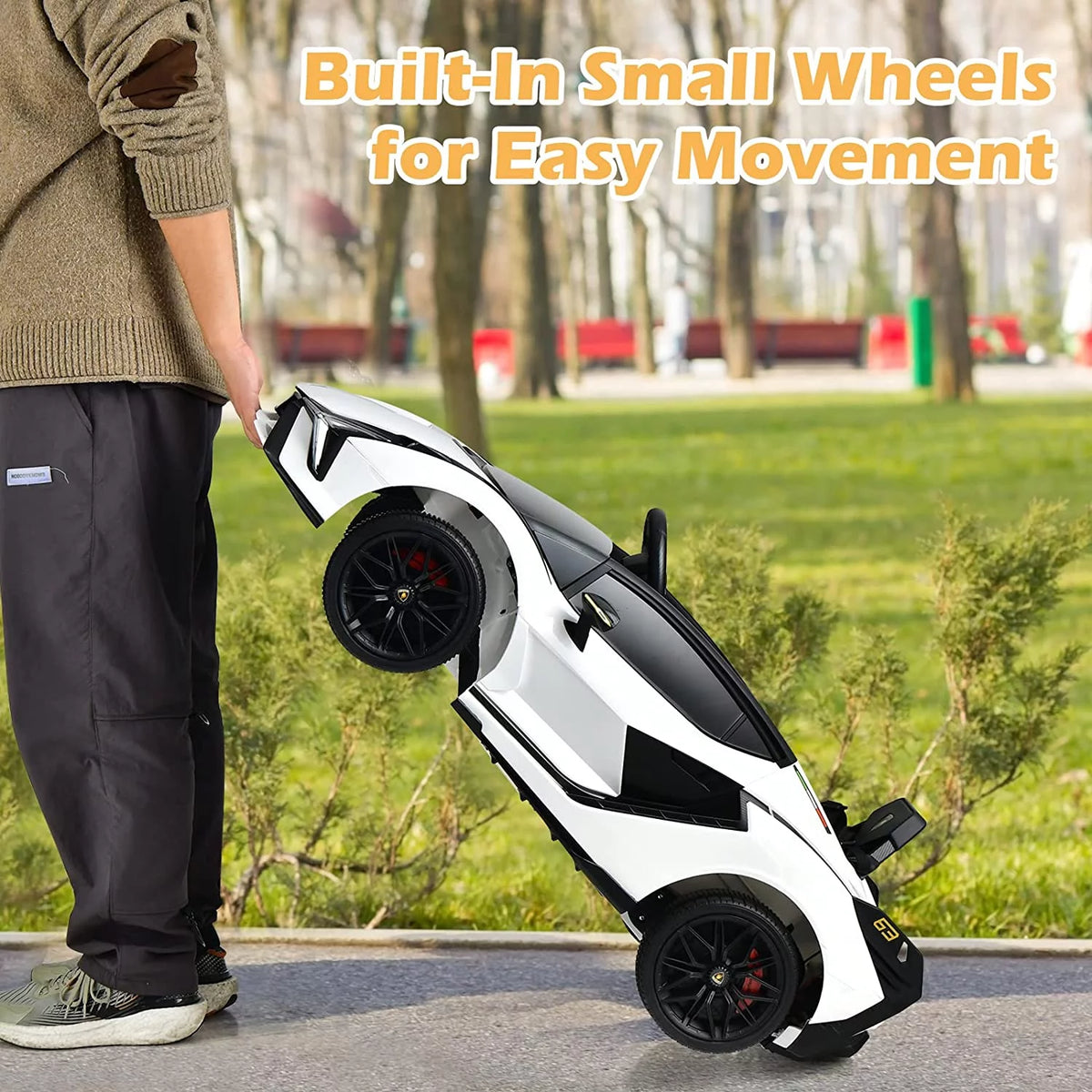 12V Kids Ride On Car with Parent Remote Control, Spring Suspension, MP3 Player, Carbon Fiber Textured (Black) L198799