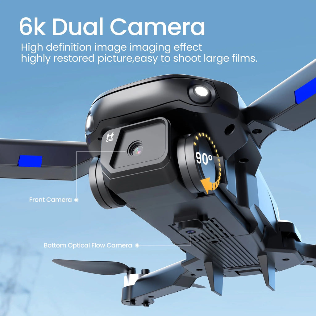 6K HD Camera Drone with 3 Batteries Black M395