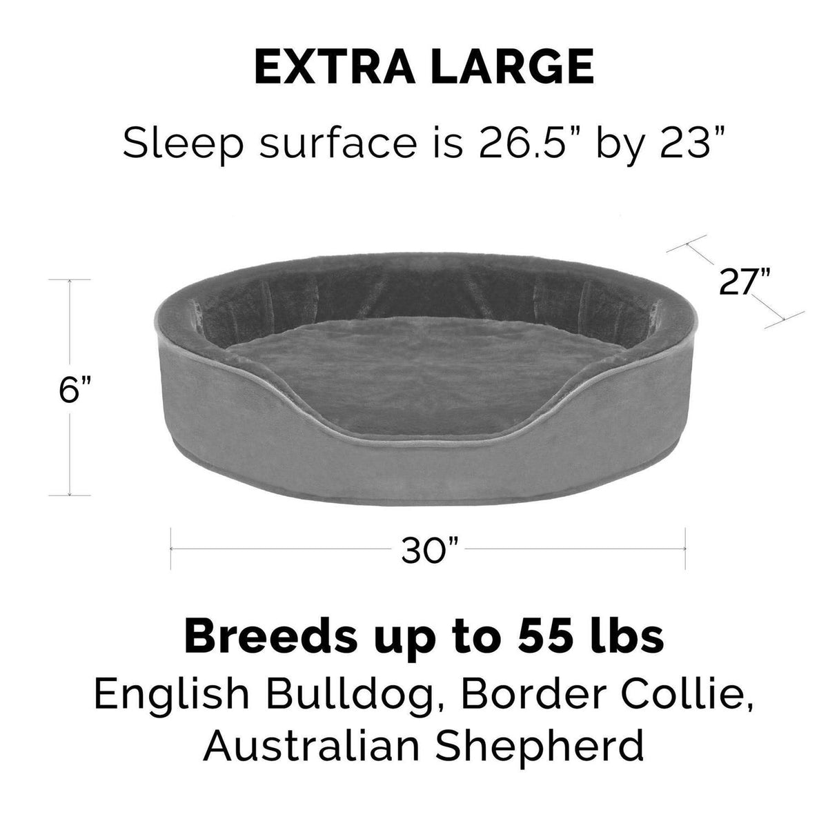 Plush & Velvet Oval Dog Bed T1236