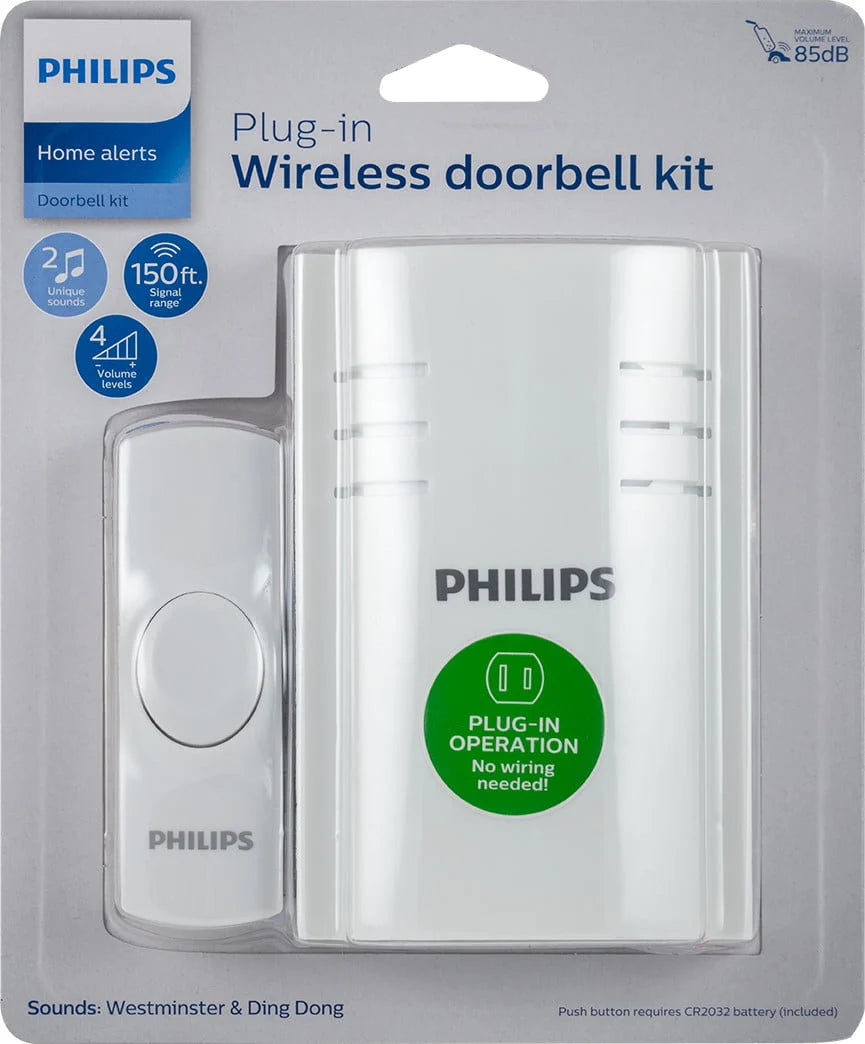 White Plug-in 2-Melody Doorbell Kit D891