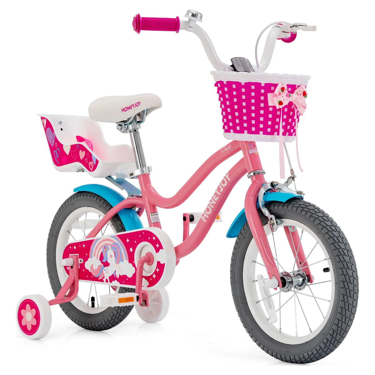 14 Inches Kids Bicycle with Training Wheels and Basket F4946