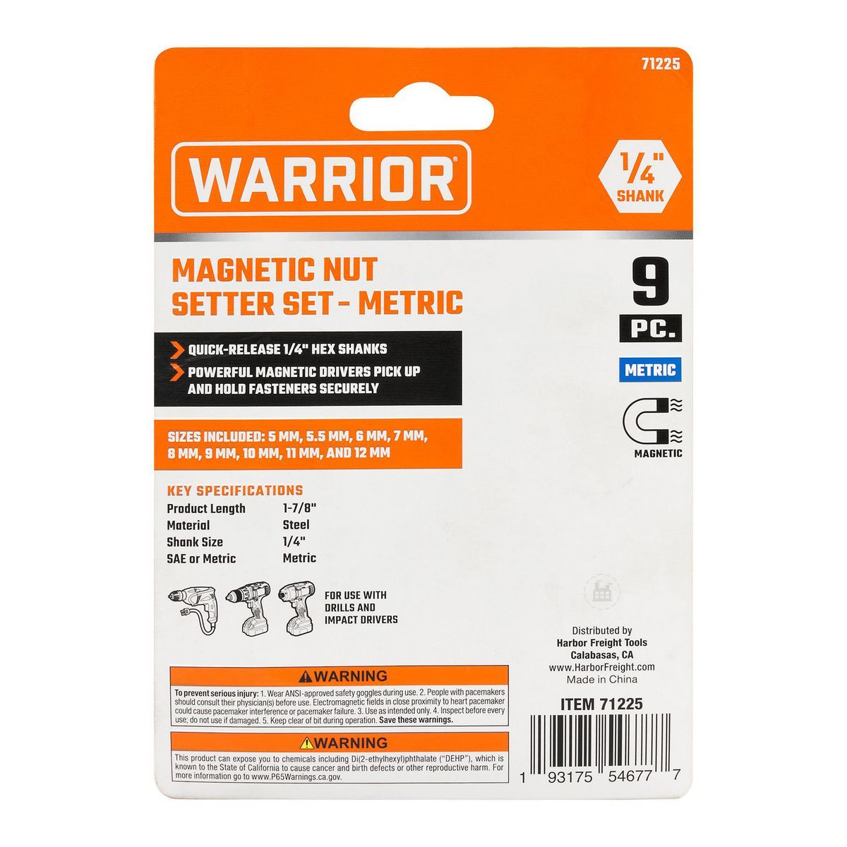 Magnetic Nut Setter Set, 9-Piece O14951