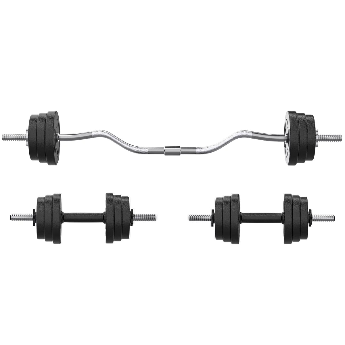 66LB 2 in 1 Adjustable Weight Set with Curl Bar Q865571