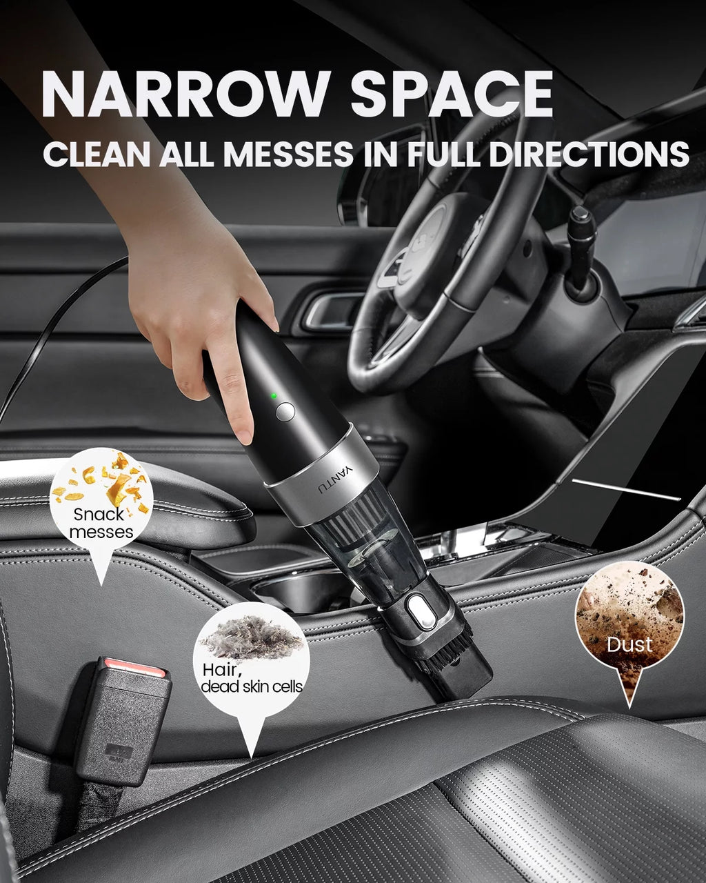 Car Vacuum Cleaner 6000PA 12V Handheld Wet/Dry J68732
