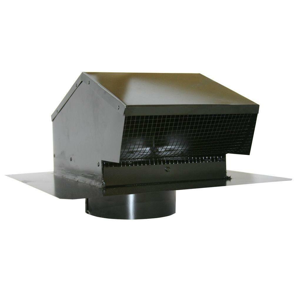 Galvanized Roof Cap with Collar Black 6" Y70286