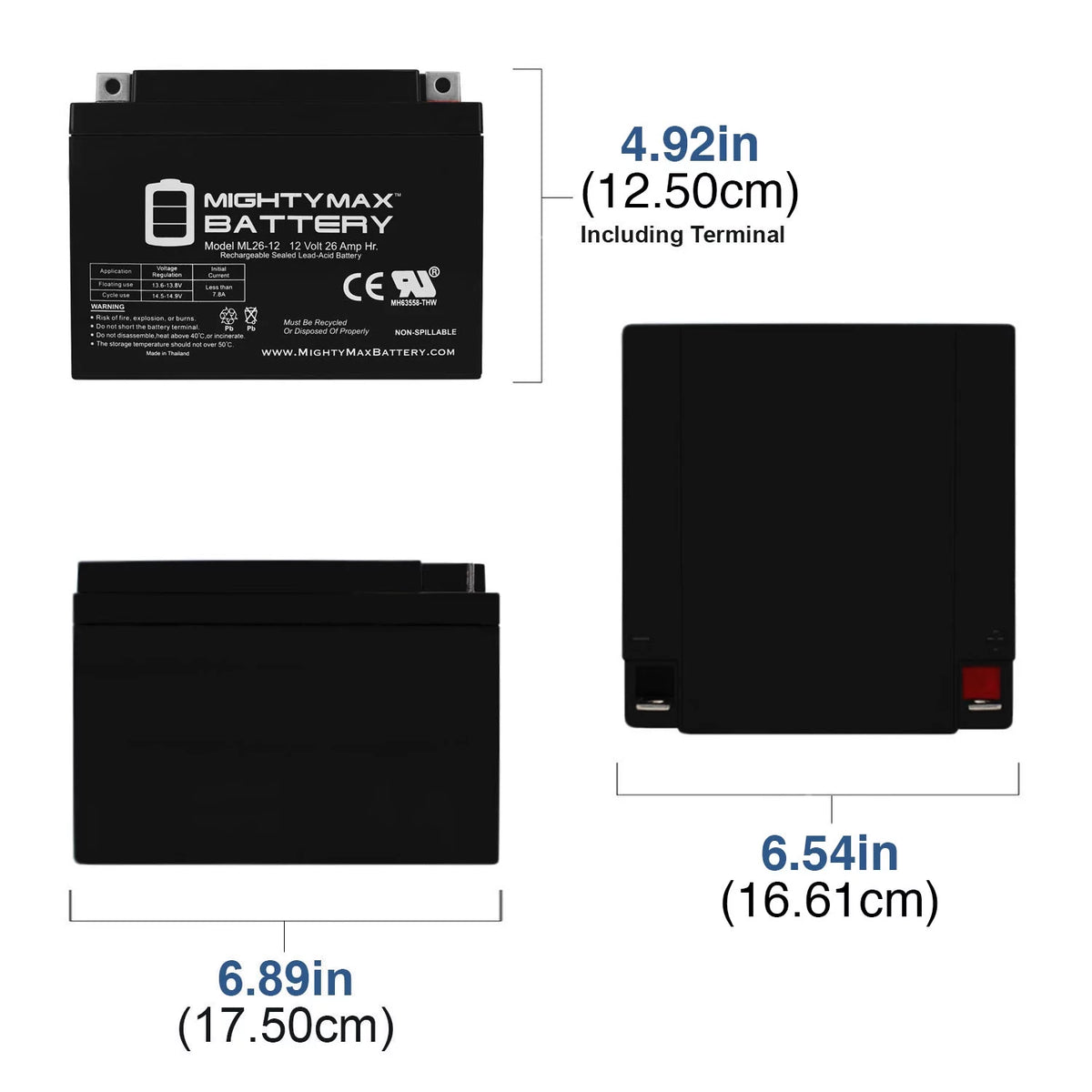 12V 26AH Sealed Rechargeable Battery K9594