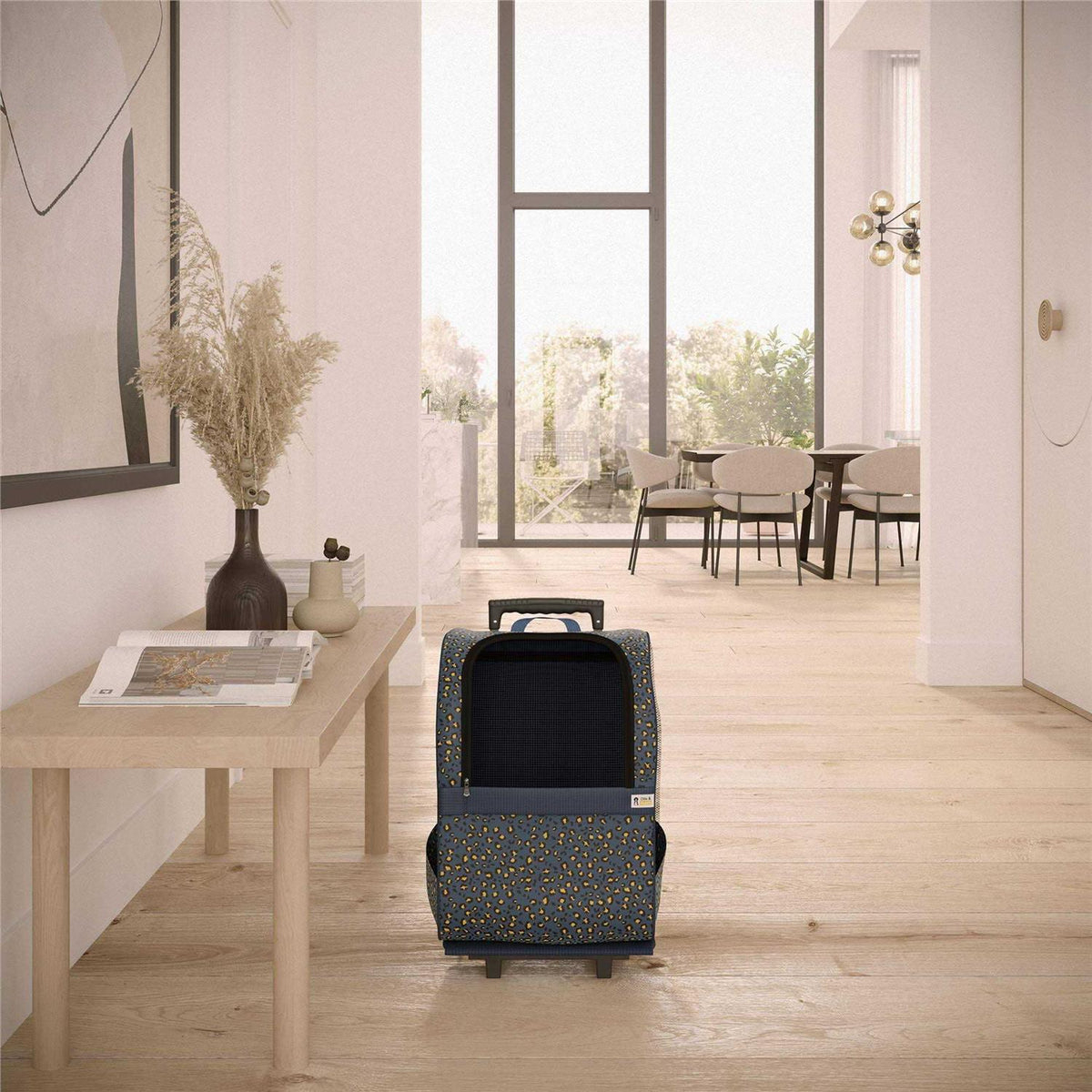 Pet Carrier Trolley with Shock Absorbent Wheels L891176