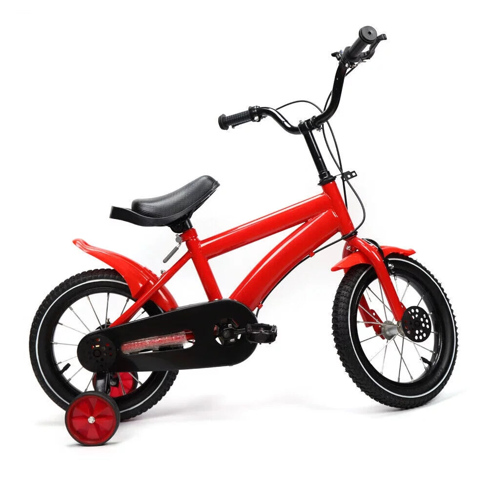 Yellow 14 Inch Kids Bike with Training Wheels Y500582